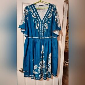 BloomChic Blue Flutter Sleeve Sundress 22 24